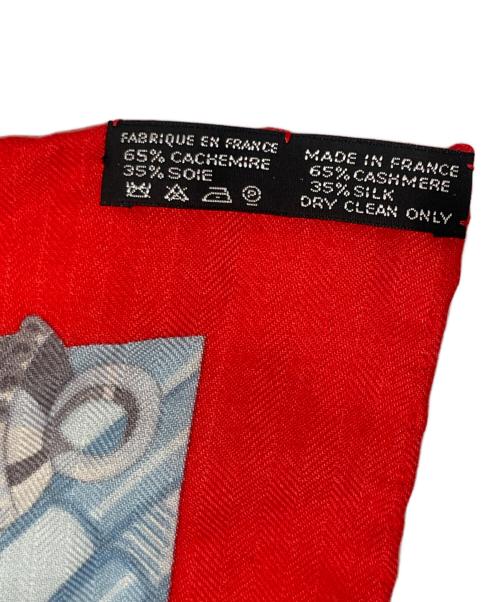 HERMES（エルメス）HERMES (エルメス) カレジェアン 《Ceintures et Liens ベルトと紐 》 レッド×ネイビー サイズ:140×140の古着・服飾アイテム