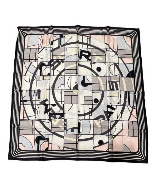 HERMES（エルメス）HERMES (エルメス) カレ 90 ブラック×ホワイト サイズ:90の古着・服飾アイテム