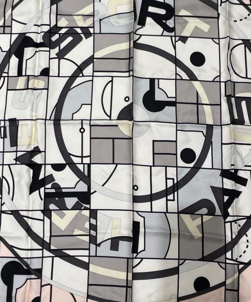 HERMES（エルメス）HERMES (エルメス) カレ 90 ブラック×ホワイト サイズ:90の古着・服飾アイテム