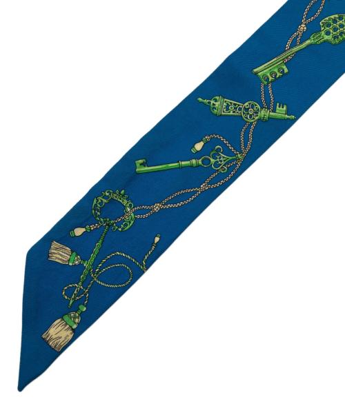 HERMES（エルメス）HERMES (エルメス) ツィリー LES CLES A POIS 【レクレアポア】 スカイブルーの古着・服飾アイテム