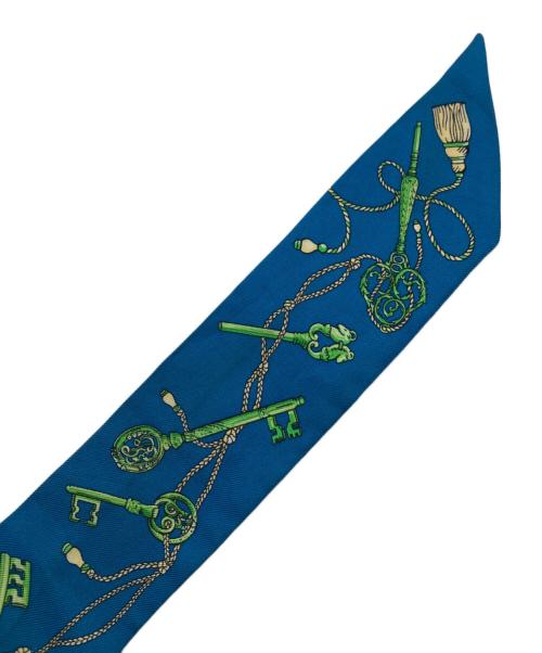 HERMES（エルメス）HERMES (エルメス) ツィリー LES CLES A POIS 【レクレアポア】 スカイブルーの古着・服飾アイテム