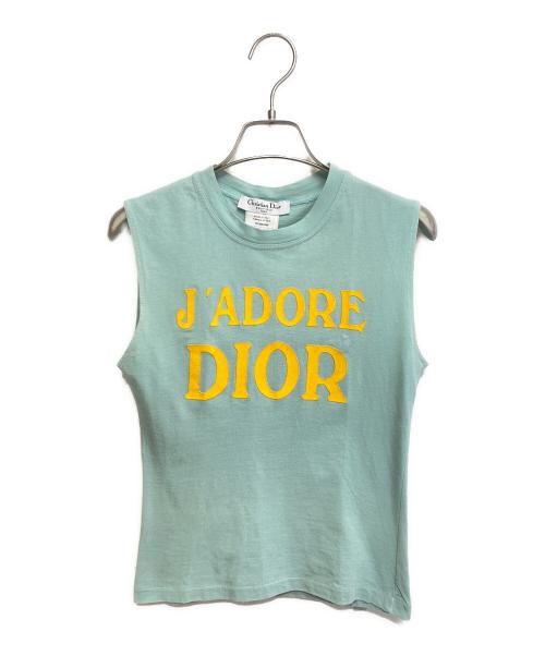 Christian Dior（クリスチャン ディオール）Christian Dior (クリスチャン ディオール) J'ADORE DIORノースリーブカットソー 黄緑 サイズ:36の古着・服飾アイテム