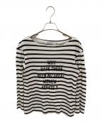 Christian Diorクリスチャン ディオール）の古着「ボーダーロングスリーブカットソー」｜ホワイト×ブラック