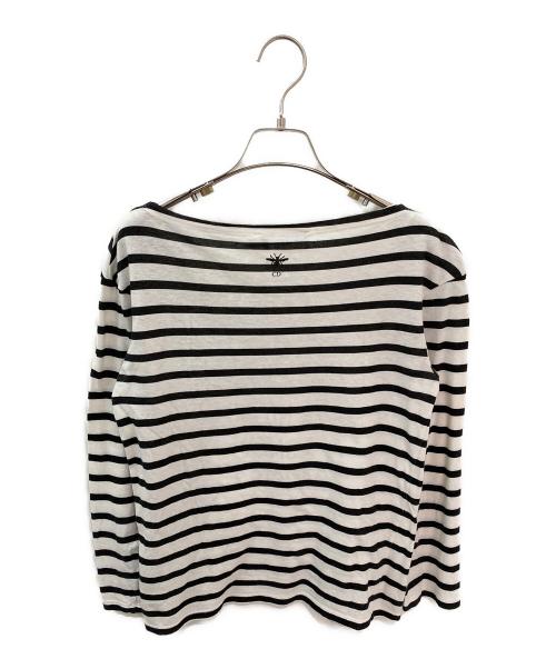Christian Dior（クリスチャン ディオール）Christian Dior (クリスチャン ディオール) ボーダーロングスリーブカットソー ホワイト×ブラック サイズ:Sの古着・服飾アイテム