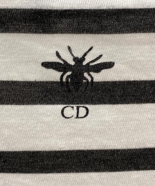Christian Dior（クリスチャン ディオール）Christian Dior (クリスチャン ディオール) ボーダーロングスリーブカットソー ホワイト×ブラック サイズ:Sの古着・服飾アイテム
