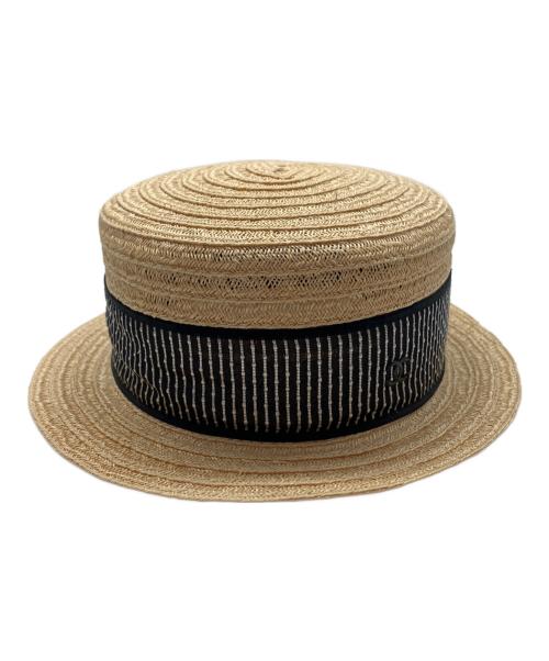 CHANEL（シャネル）CHANEL (シャネル) ココマークデザイン ストローハット ベージュ サイズ:Ｍの古着・服飾アイテム