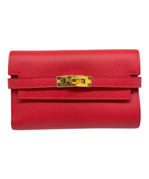 HERMES（エルメス）HERMES (エルメス) ケリーウォレット ミディアム レッド系 サイズ:ミディアムの古着・服飾アイテム