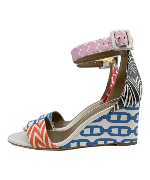 HERMES（エルメス）HERMES (エルメス) アカプルコ ウェッジソール サンダル マルチカラー サイズ:36 1/2の古着・服飾アイテム