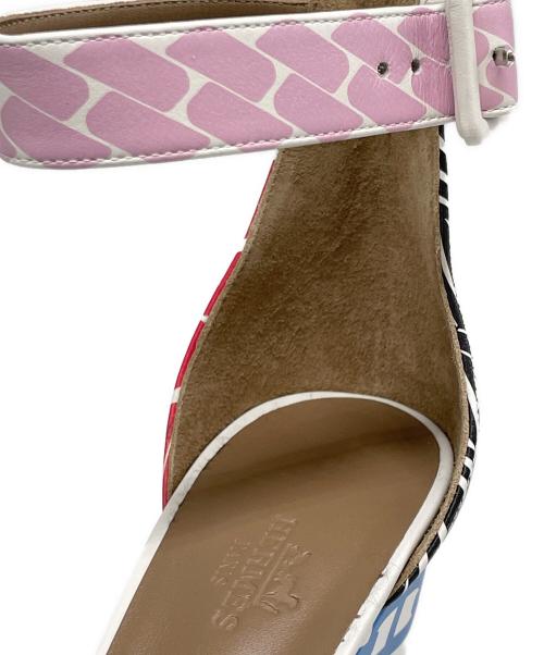 HERMES（エルメス）HERMES (エルメス) アカプルコ ウェッジソール サンダル マルチカラー サイズ:36 1/2の古着・服飾アイテム