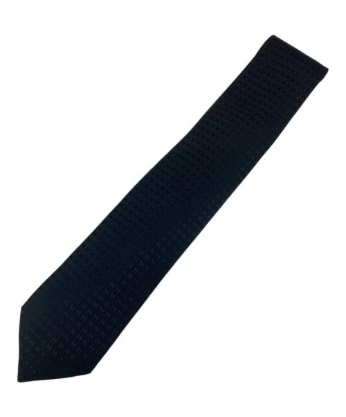 HERMES（エルメス）HERMES (エルメス) Ｈロゴ シルク ネクタイ ブラック サイズ:無し 未使用品の古着・服飾アイテム