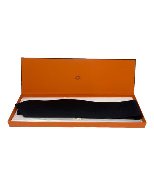 HERMES（エルメス）HERMES (エルメス) Ｈロゴ シルク ネクタイ ブラック サイズ:無し 未使用品の古着・服飾アイテム