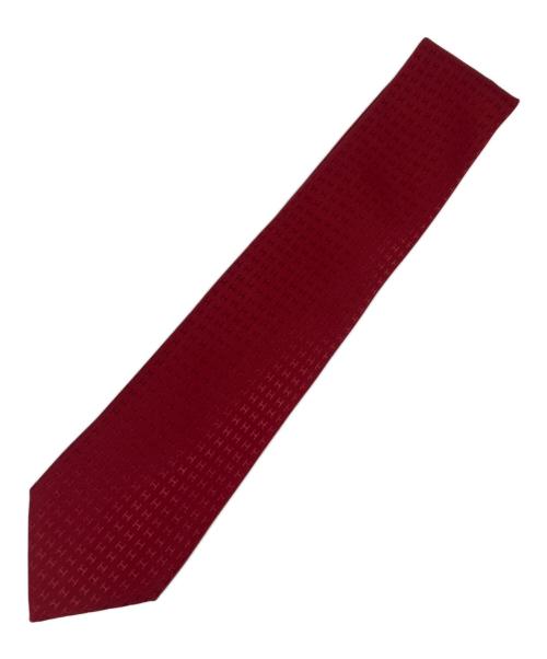 HERMES（エルメス）HERMES (エルメス) Hロゴ シルク ネクタイ レッド サイズ:不明 未使用品の古着・服飾アイテム