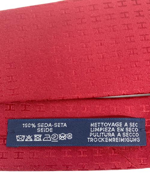 HERMES（エルメス）HERMES (エルメス) Hロゴ シルク ネクタイ レッド サイズ:不明 未使用品の古着・服飾アイテム