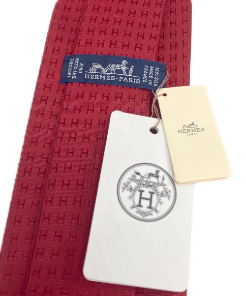 HERMES（エルメス）HERMES (エルメス) Hロゴ シルク ネクタイ レッド サイズ:不明 未使用品の古着・服飾アイテム