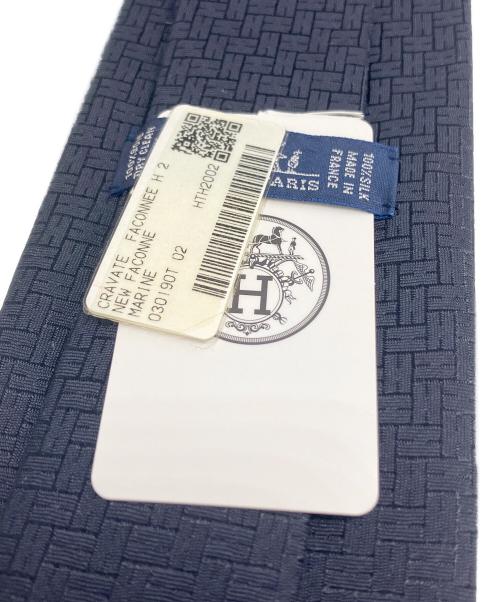 HERMES（エルメス）HERMES (エルメス) Hロゴ シルク ネクタイ ネイビー サイズ:無し 未使用品の古着・服飾アイテム