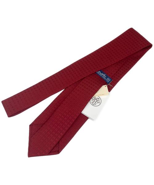 HERMES（エルメス）HERMES (エルメス) Hロゴ シルク ネクタイ レッド サイズ:不明 未使用品の古着・服飾アイテム
