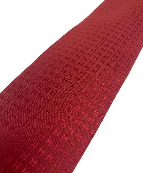HERMES（エルメス）HERMES (エルメス) Hロゴ シルク ネクタイ レッド サイズ:不明 未使用品の古着・服飾アイテム