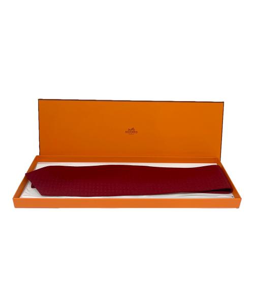 HERMES（エルメス）HERMES (エルメス) Hロゴ シルク ネクタイ レッド サイズ:不明 未使用品の古着・服飾アイテム