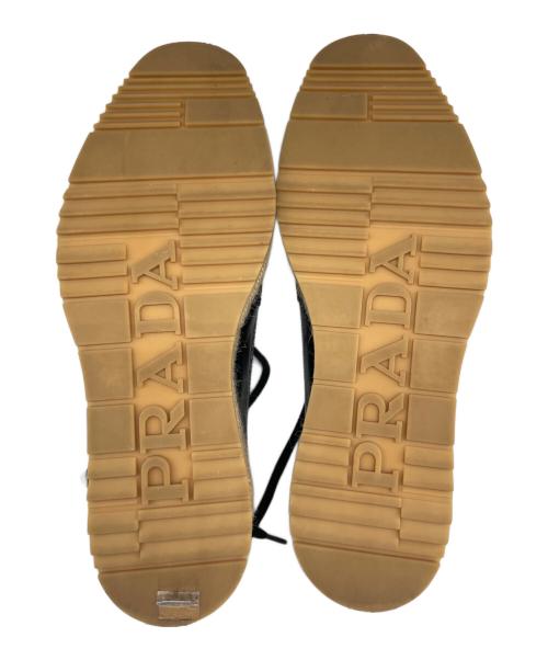 PRADA（プラダ）PRADA (プラダ) プラットフォームダービーウェッジソールシューズ ブラック×ベージュ サイズ:9　1/2の古着・服飾アイテム