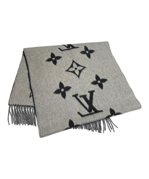 LOUIS VUITTON（ルイ ヴィトン）LOUIS VUITTON (ルイ ヴィトン) マフラー･コールド レイキャビック ブラック×グレーの古着・服飾アイテム