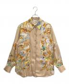 HERMESエルメス）の古着「総柄 シルク シャツ」｜ベージュ