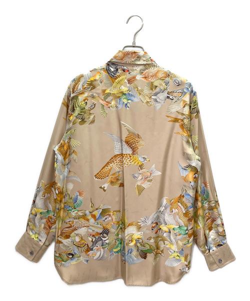 HERMES（エルメス）HERMES (エルメス) 総柄 シルク シャツ ベージュ サイズ:38の古着・服飾アイテム