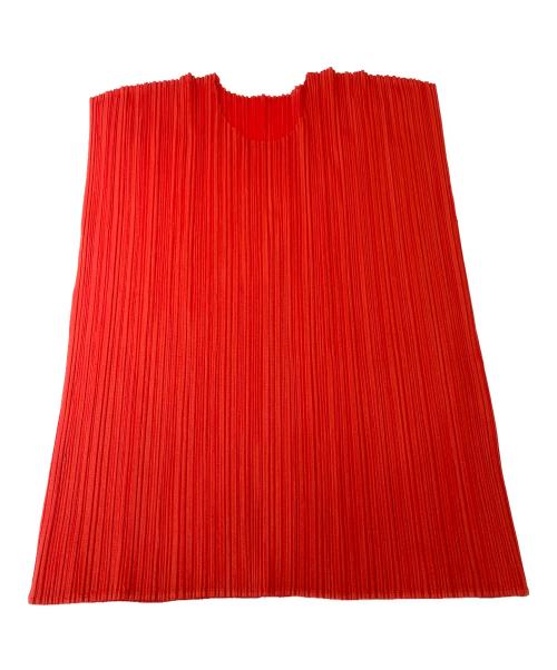 PLEATS PLEASE（プリーツプリーズ）PLEATS PLEASE (プリーツプリーズ) プリーツ ノースリーブ ブラウス オレンジ サイズ:3の古着・服飾アイテム