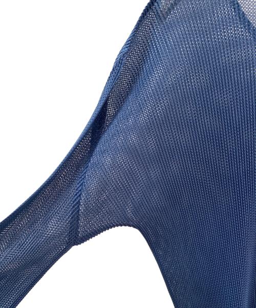 PLEATS PLEASE（プリーツプリーズ）PLEATS PLEASE (プリーツプリーズ) メッシュカーディガン ブルー サイズ:3の古着・服飾アイテム