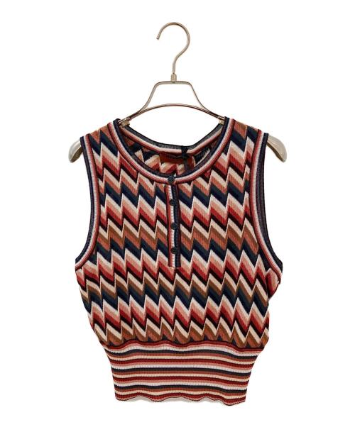 missoni（ミッソーニ）missoni (ミッソーニ) ノースリーブニット ブラウン サイズ:40の古着・服飾アイテム