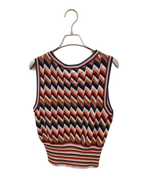 missoni（ミッソーニ）missoni (ミッソーニ) ノースリーブニット ブラウン サイズ:40の古着・服飾アイテム
