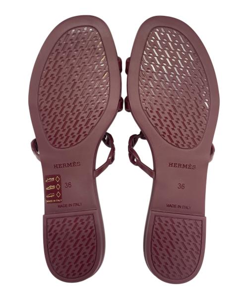 HERMES（エルメス）HERMES (エルメス) シェーヌダンクルラバーサンダル ボルドー サイズ:36 未使用品の古着・服飾アイテム