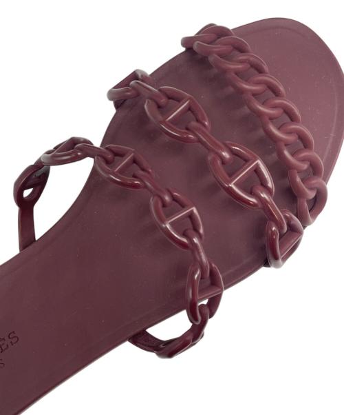 HERMES（エルメス）HERMES (エルメス) シェーヌダンクルラバーサンダル ボルドー サイズ:36 未使用品の古着・服飾アイテム