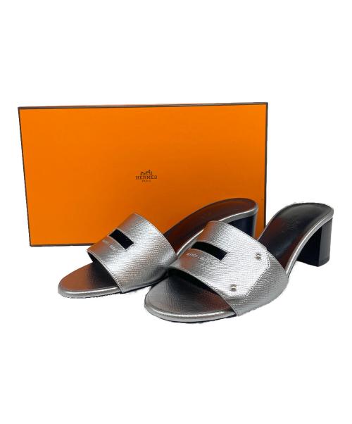 HERMES（エルメス）HERMES (エルメス) ヴェリーケリークラスプレザーサンダル シルバー サイズ:35 1/2の古着・服飾アイテム