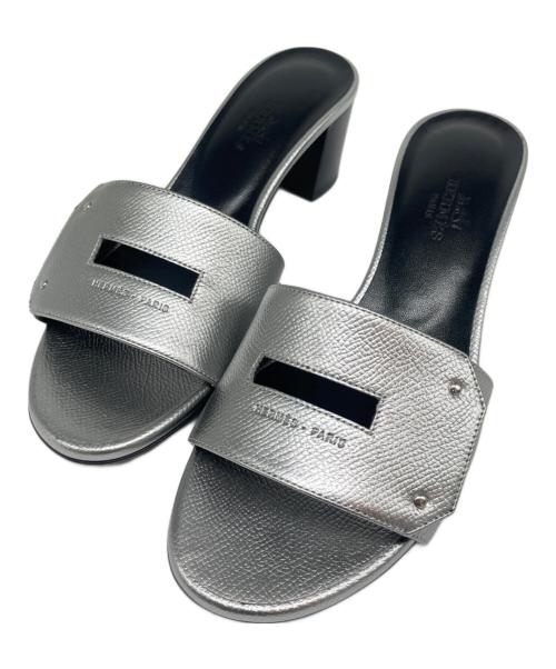 HERMES（エルメス）HERMES (エルメス) ヴェリーケリークラスプレザーサンダル シルバー サイズ:35 1/2の古着・服飾アイテム