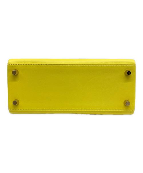 HERMES（エルメス）HERMES (エルメス) ケリー25 内縫い/ゴールド金具/ヴォースイフト/ライム/Y刻印 ライム サイズ:25の古着・服飾アイテム