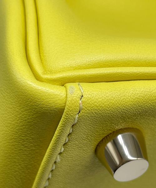 HERMES（エルメス）HERMES (エルメス) ケリー25 内縫い/ゴールド金具/ヴォースイフト/ライム/Y刻印 ライム サイズ:25の古着・服飾アイテム