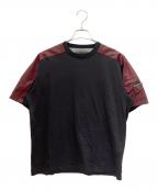 PRADAプラダ）の古着「三角ロゴプレート 半袖カットソー」｜ブラック×ボルドー