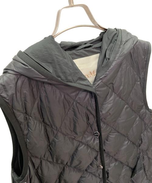 MaxMara（マックスマーラ）MaxMara (マックスマーラ) ロングフーデット ダウンベスト ブラック サイズ:40の古着・服飾アイテム