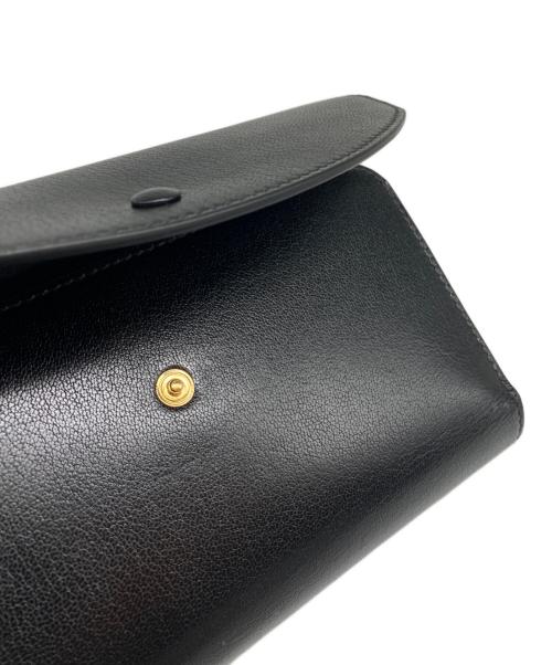 THE ROW（ザ ロウ）THE ROW (ザ ロウ) 3つ折り カーフ 財布 ブラックの古着・服飾アイテム