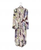 STELLA McCARTNEYステラマッカートニー）の古着「プリーツ 総柄ワンピース」｜ベージュ