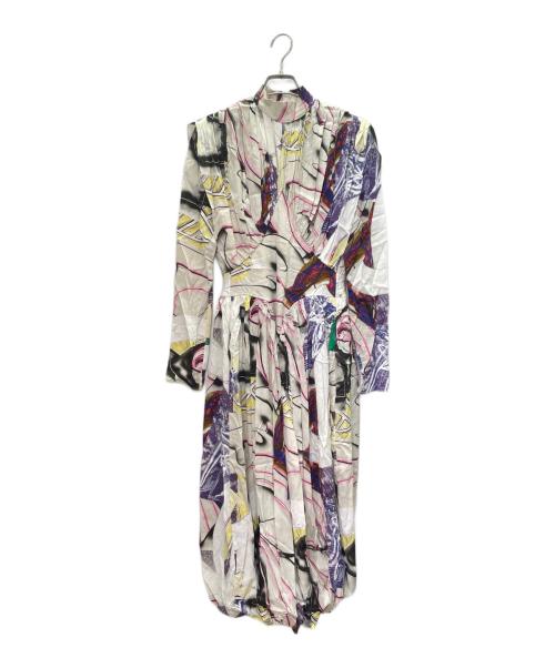 STELLA McCARTNEY（ステラマッカートニー）STELLA McCARTNEY (ステラマッカートニー) プリーツ 総柄ワンピース ベージュ サイズ:36の古着・服飾アイテム