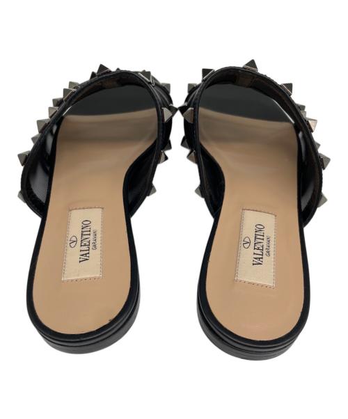 VALENTINO（ヴァレンティノ）VALENTINO (ヴァレンティノ) スタッズ フラットサンダル ブラック サイズ:36の古着・服飾アイテム
