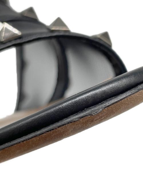 VALENTINO（ヴァレンティノ）VALENTINO (ヴァレンティノ) スタッズ フラットサンダル ブラック サイズ:36の古着・服飾アイテム