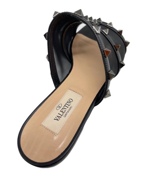 VALENTINO（ヴァレンティノ）VALENTINO (ヴァレンティノ) スタッズ フラットサンダル ブラック サイズ:36の古着・服飾アイテム