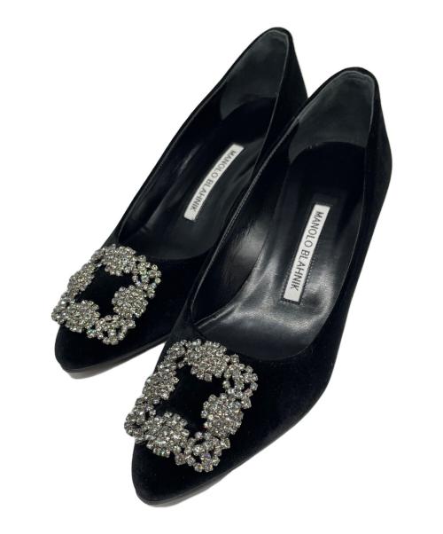 Manolo Blahnik（マノロブラニク）Manolo Blahnik (マノロブラニク) ハンギシ フラットパンプス ブラック サイズ:36の古着・服飾アイテム