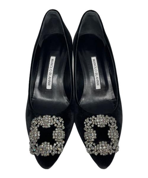 Manolo Blahnik（マノロブラニク）Manolo Blahnik (マノロブラニク) ハンギシ フラットパンプス ブラック サイズ:36の古着・服飾アイテム