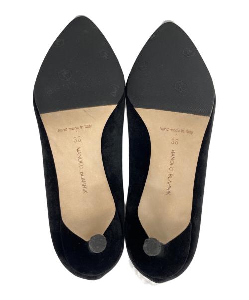Manolo Blahnik（マノロブラニク）Manolo Blahnik (マノロブラニク) ハンギシ フラットパンプス ブラック サイズ:36の古着・服飾アイテム