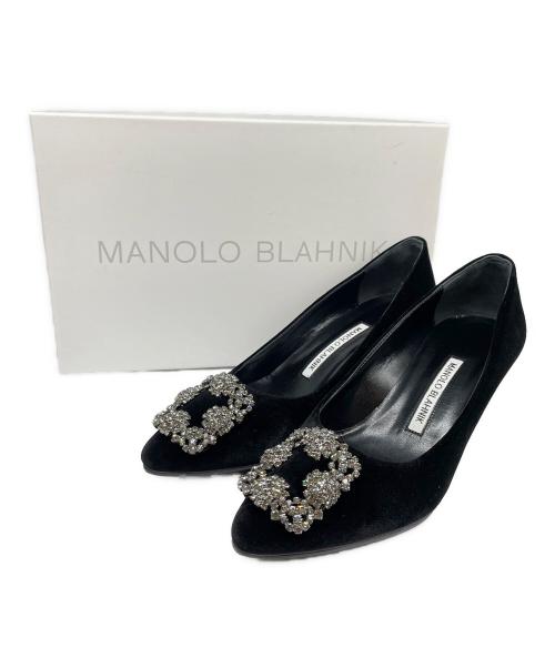 Manolo Blahnik（マノロブラニク）Manolo Blahnik (マノロブラニク) ハンギシ フラットパンプス ブラック サイズ:36の古着・服飾アイテム