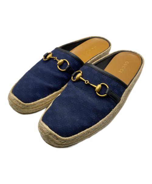 GUCC（グッチ）GUCC (グッチ) ホースビット エスパドリーユ ネイビー サイズ:7の古着・服飾アイテム