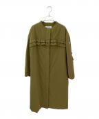 BORDERS at BALCONYボーダーズアットバルコニー）の古着「FRILL COAT/フリルコート」｜カーキ